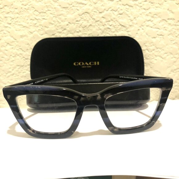 Coach 547787(Blue Glitter Varsity Stripe) Eye Glasses - Picture 10 of 16